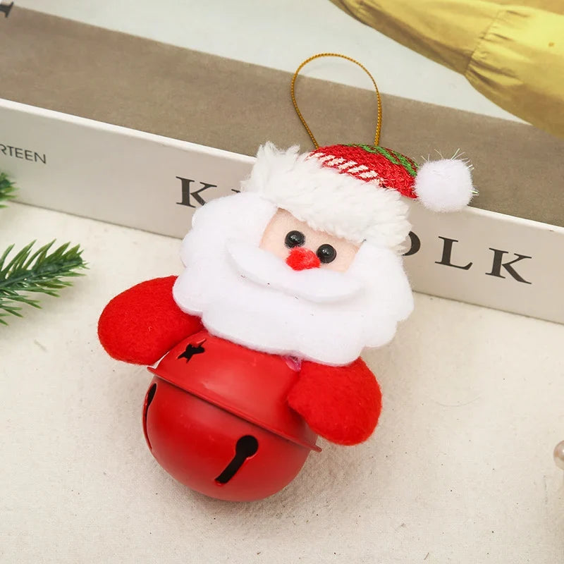 Christmas Bell Ornament Santa Motif Color Retentive Finish