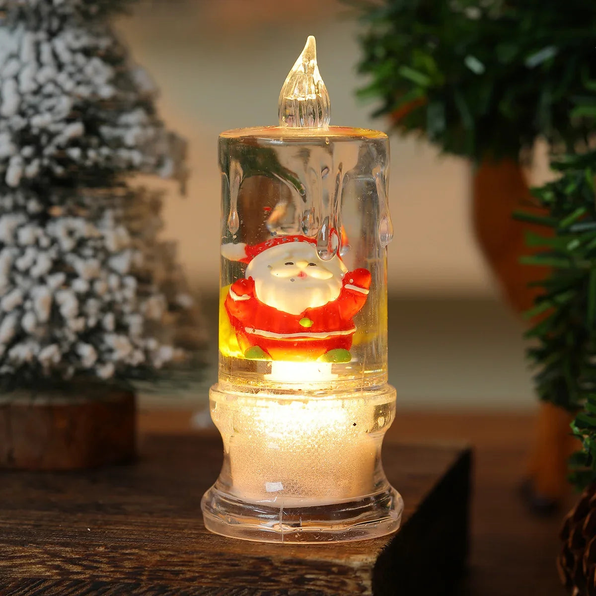 Christmas Candle Figurine LED Warm Glow Battery Free