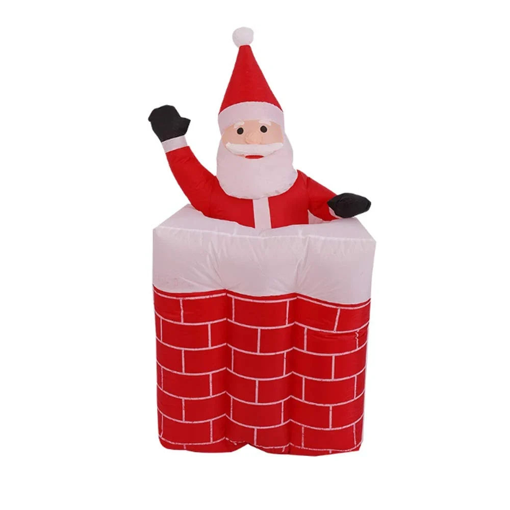 Christmas Decoration Santa Peeking Red Chimney Weather-Resistant