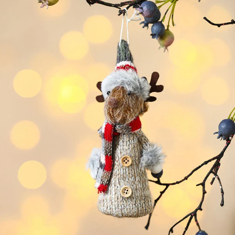 Christmas Figurine Handcrafted Knitted Outfit Tabletop Decor