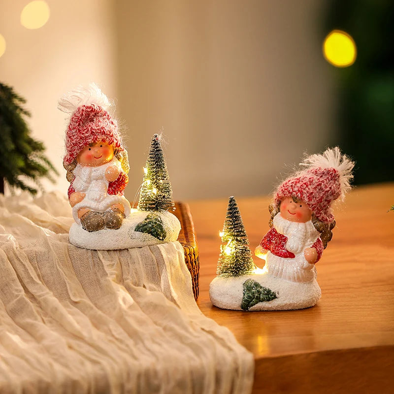 Christmas Figurine LED-Lit Ceramic Tabletop