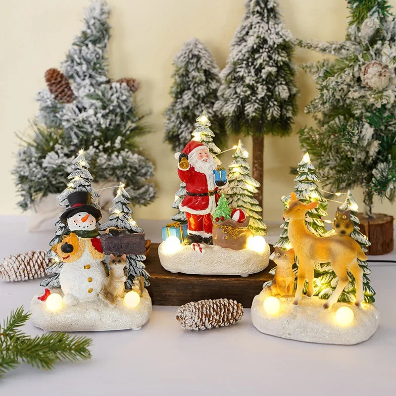 Christmas Figurine LED-Lit Polyresin Stag