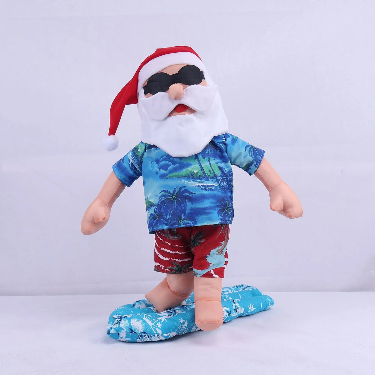 Christmas Figurine Surfing Santa Sunglasses Indoor & Outdoor