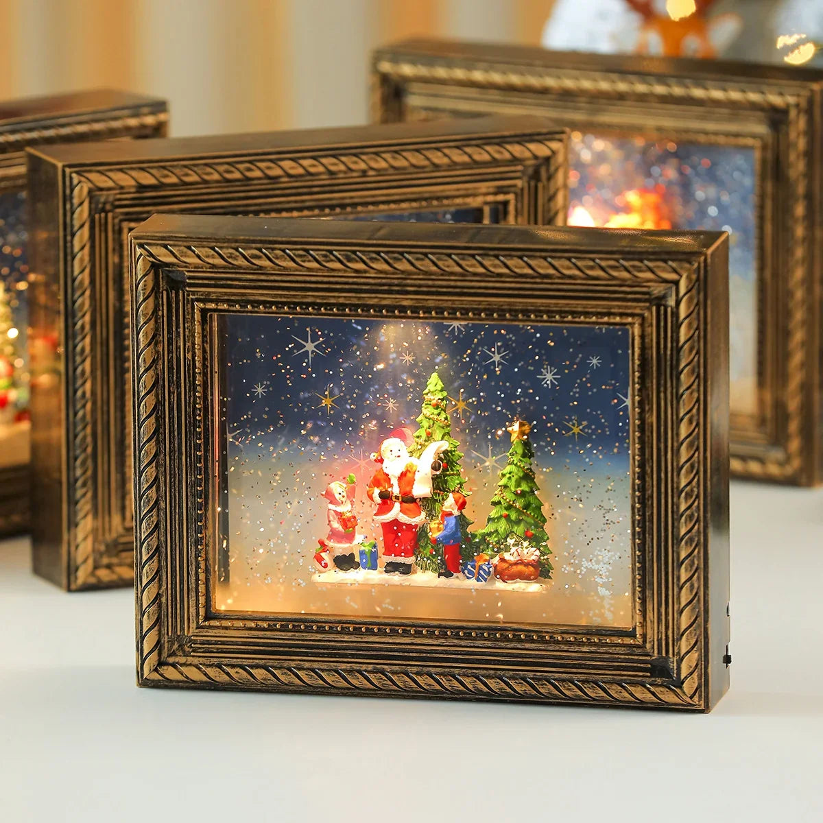 Christmas Figurine Winter Village LED USB Battery Powered