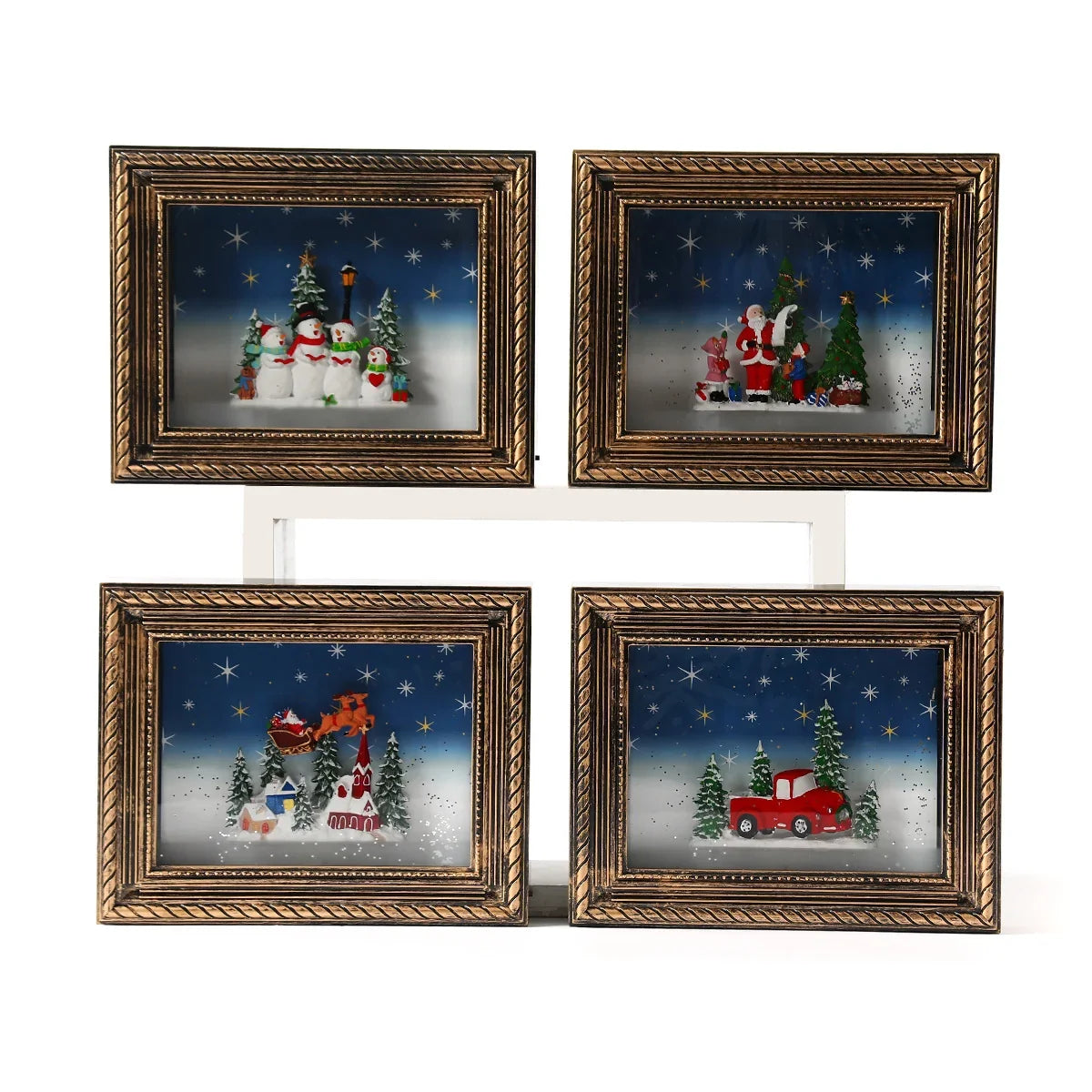 Christmas Figurine Winter Village LED USB Battery Powered