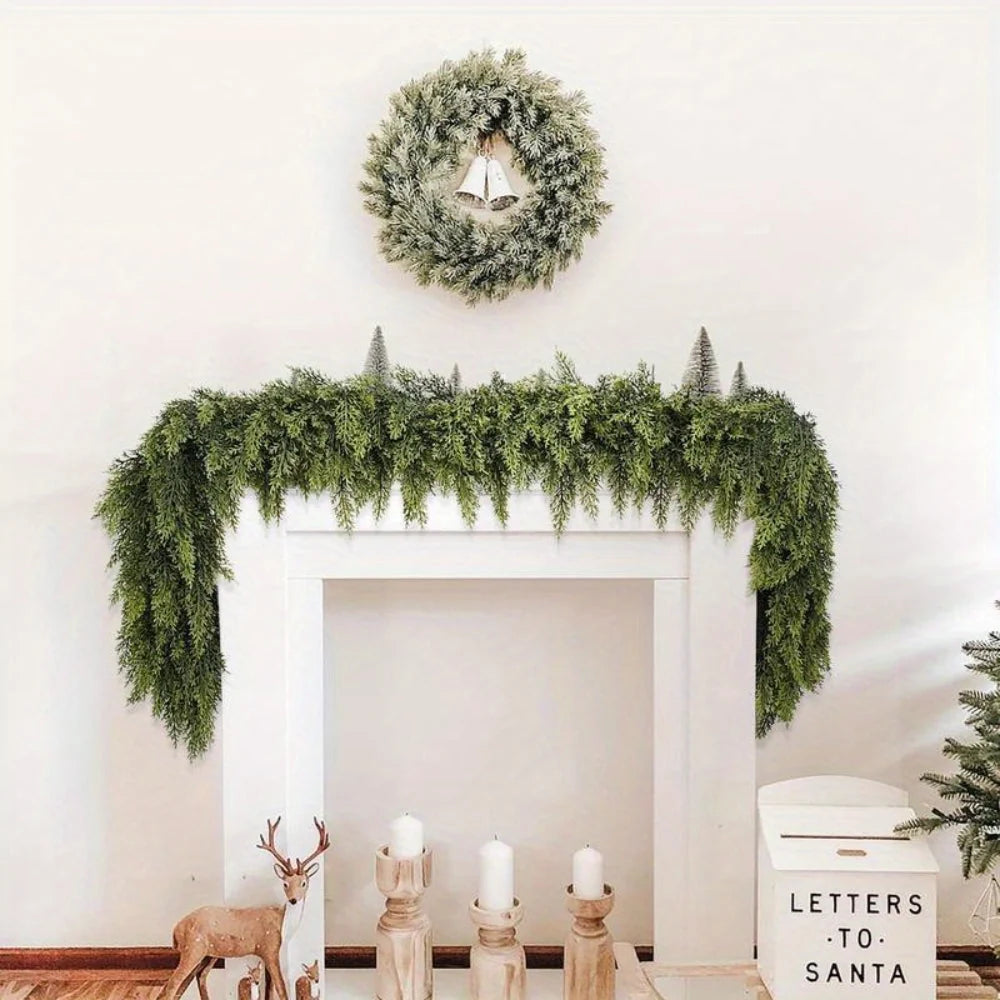 Christmas Garland Dense Greenery Art Deco Set of 2