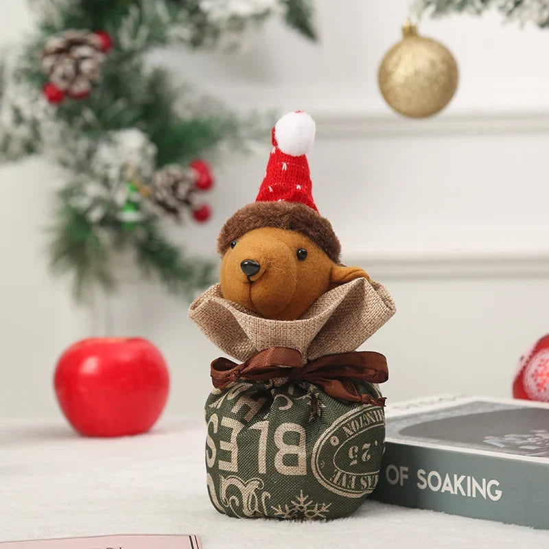 Christmas Gnome Figurine Gift Sack Traditional Motifs