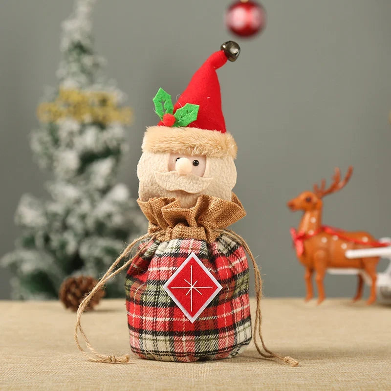 Christmas Gnome Figurine Gift Sack Traditional Motifs