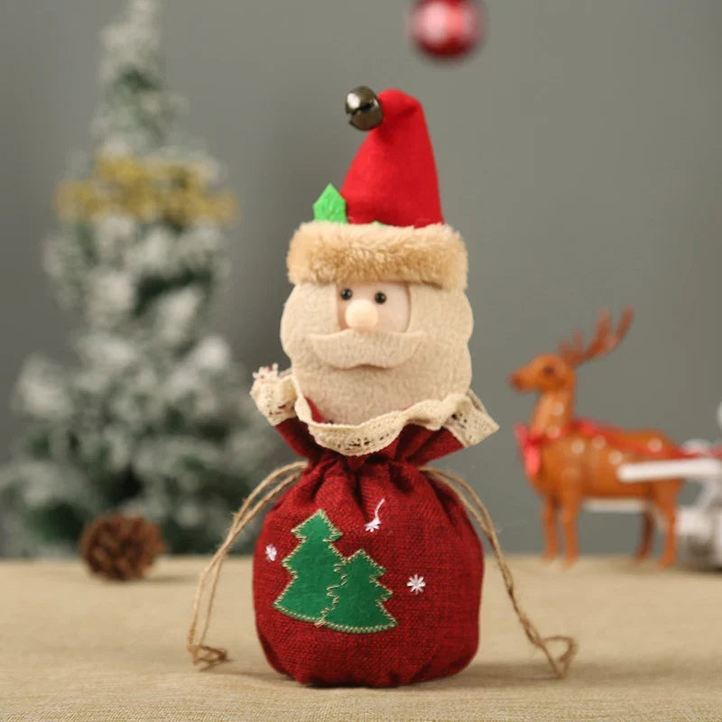 Christmas Gnome Figurine Gift Sack Traditional Motifs