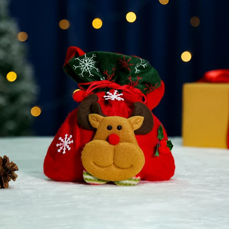 Christmas Gnome Figurine Gift Sack Traditional Motifs