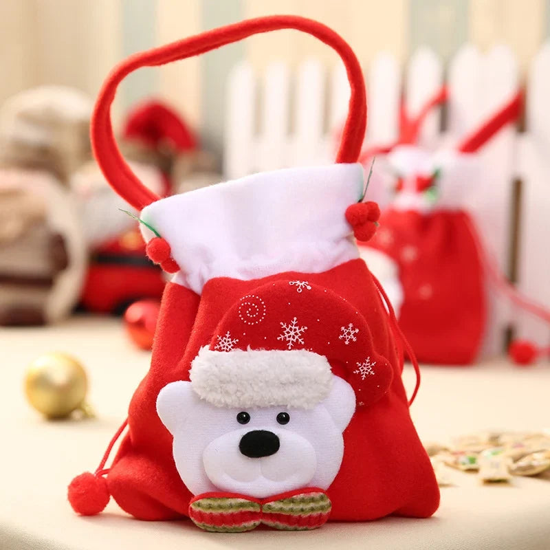 Christmas Gnome Figurine Gift Sack Traditional Motifs