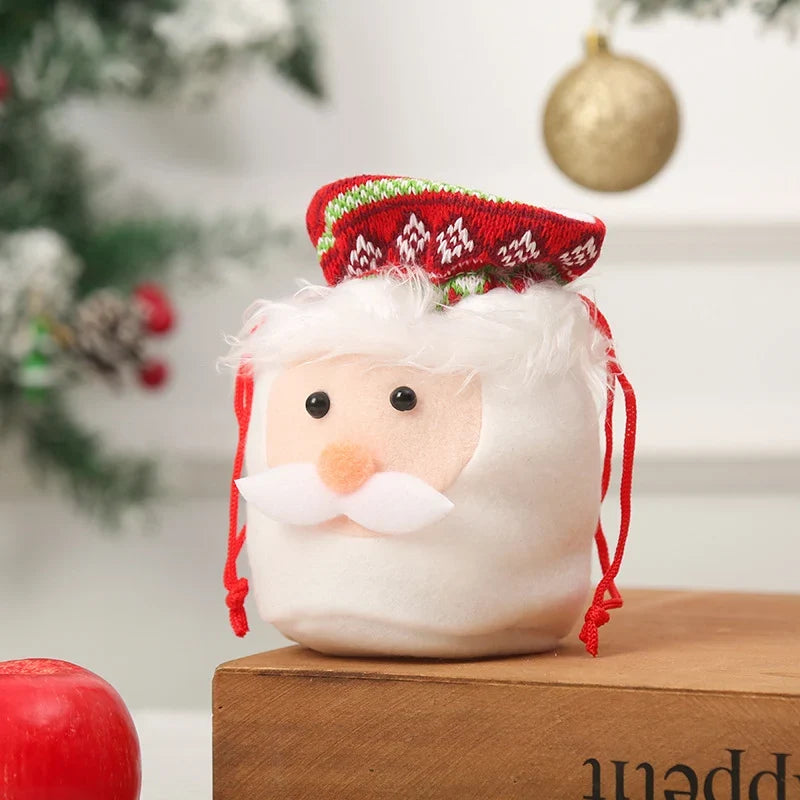 Christmas Gnome Figurine Gift Sack Traditional Motifs