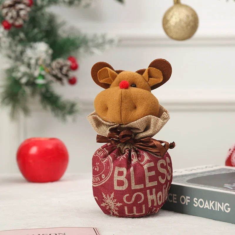 Christmas Gnome Figurine Gift Sack Traditional Motifs