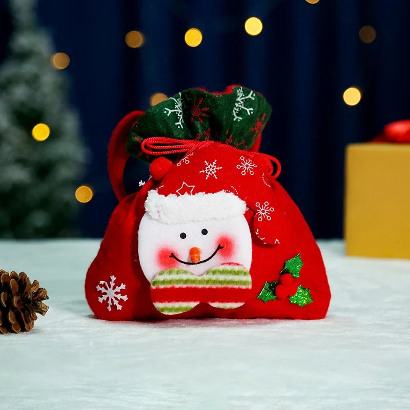 Christmas Gnome Figurine Gift Sack Traditional Motifs