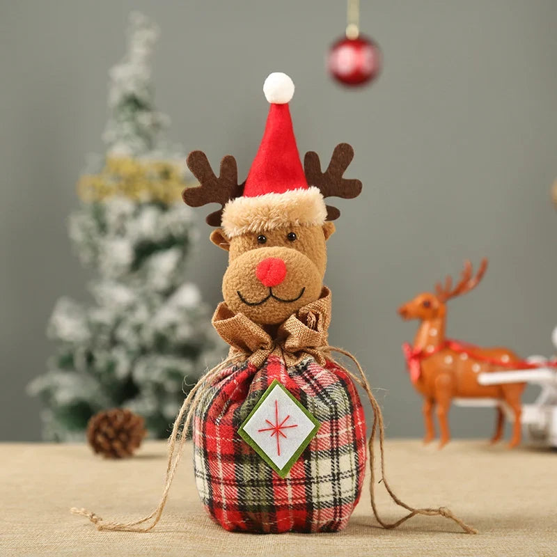 Christmas Gnome Figurine Gift Sack Traditional Motifs