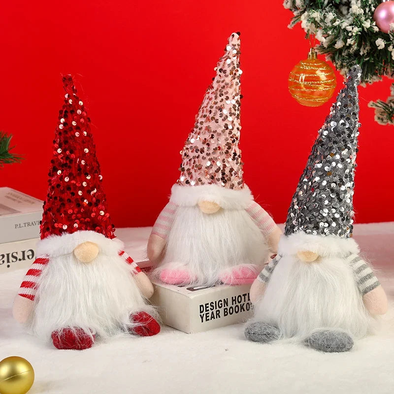 Christmas Gnome Soft Light Sequined Hat