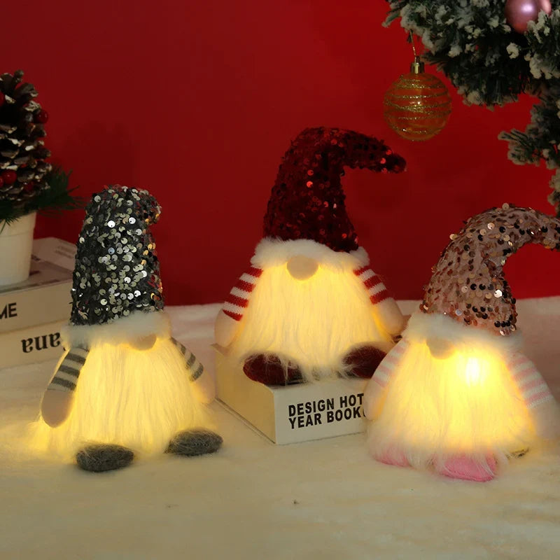 Christmas Gnome Soft Light Sequined Hat