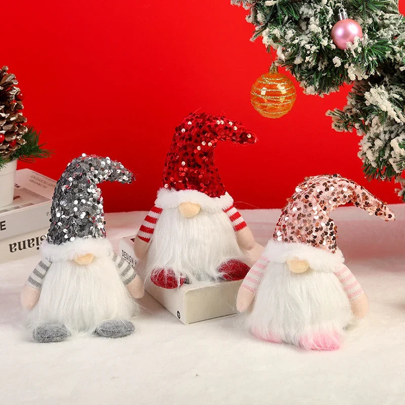 Christmas Gnome Soft Light Sequined Hat