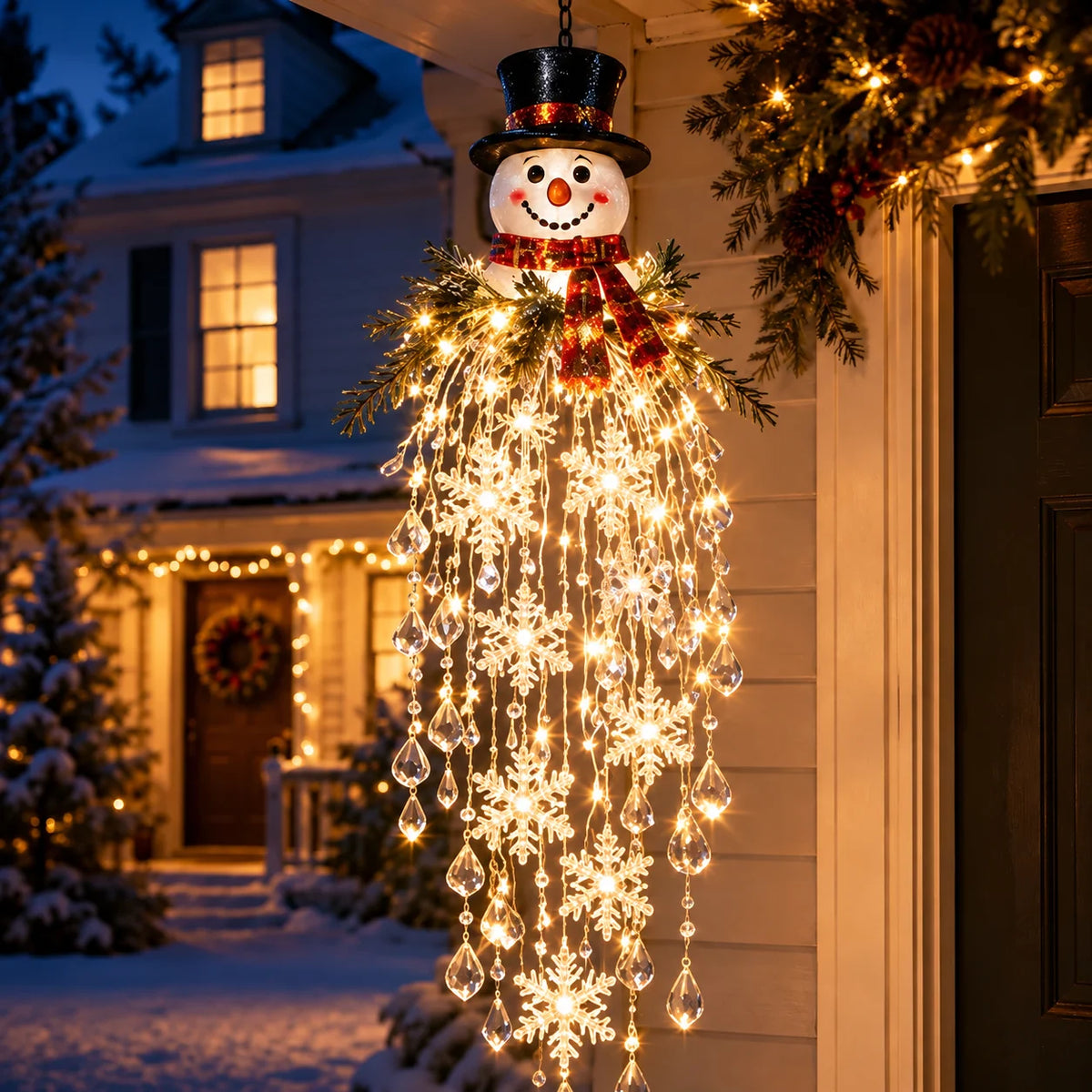 Christmas Hanging Light Cascading LED Crystal Drops