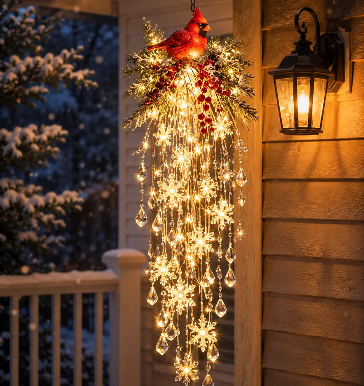 Christmas Hanging Light Cascading LED Crystal Drops