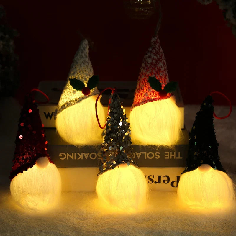 Christmas Hanging Ornament Sequined Warm Glow Easy Hang