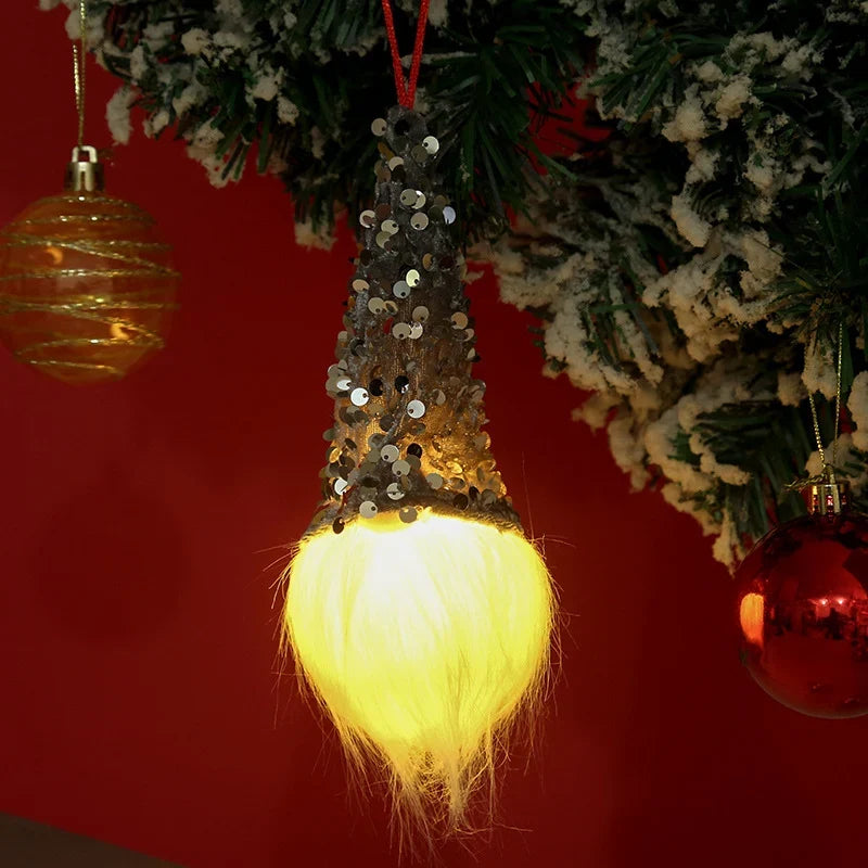 Christmas Hanging Ornament Sequined Warm Glow Easy Hang