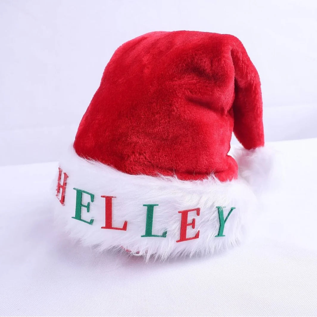Christmas Hat Battery-Free LED Lights Fabric Appliqués One Size