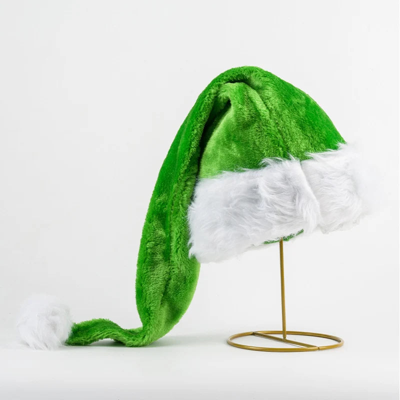 Christmas Hat Built-In Multicolor LED Plush Faux Fur Trim
