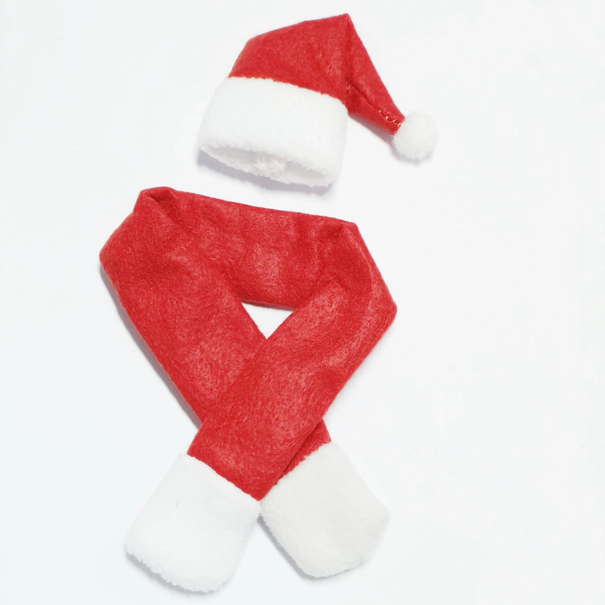 Christmas Hat & Scarf Set Festive Red Soft Plush
