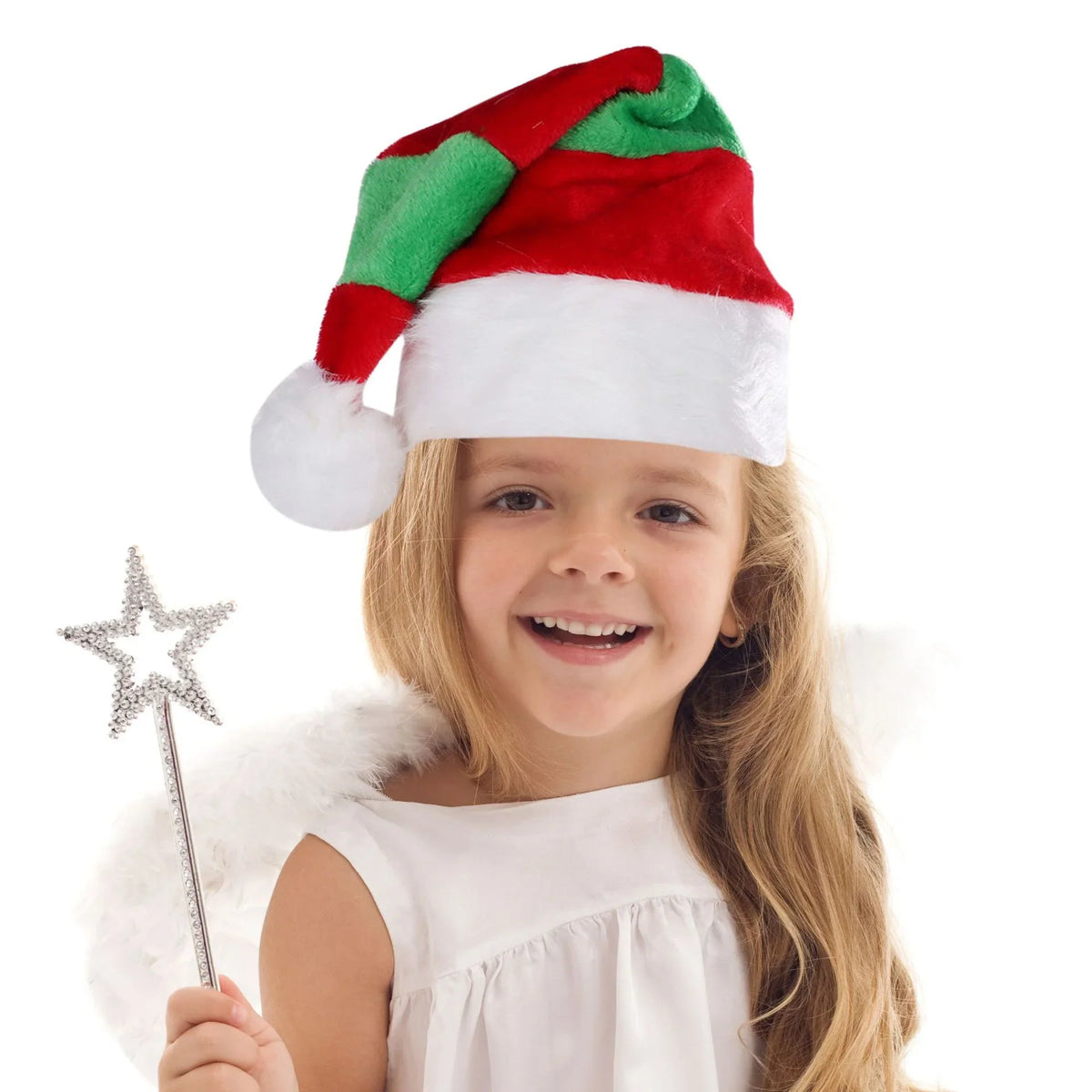 Christmas Hat Soft Plush Trim Flexible Fit