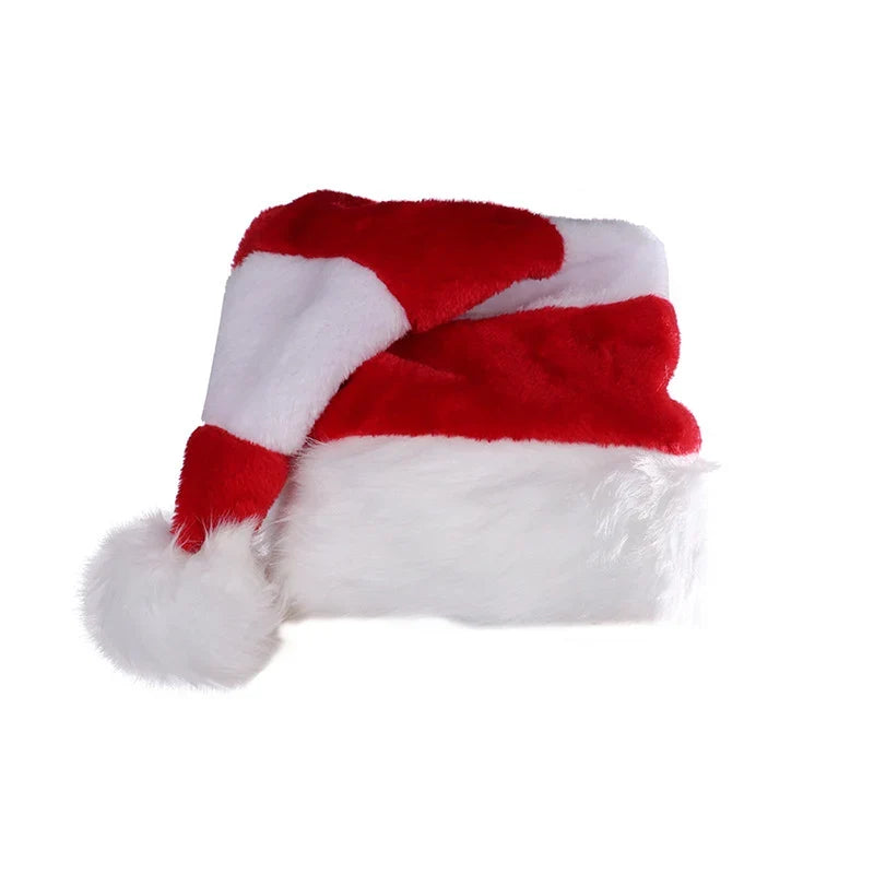 Christmas Hat Soft Plush Trim Flexible Fit