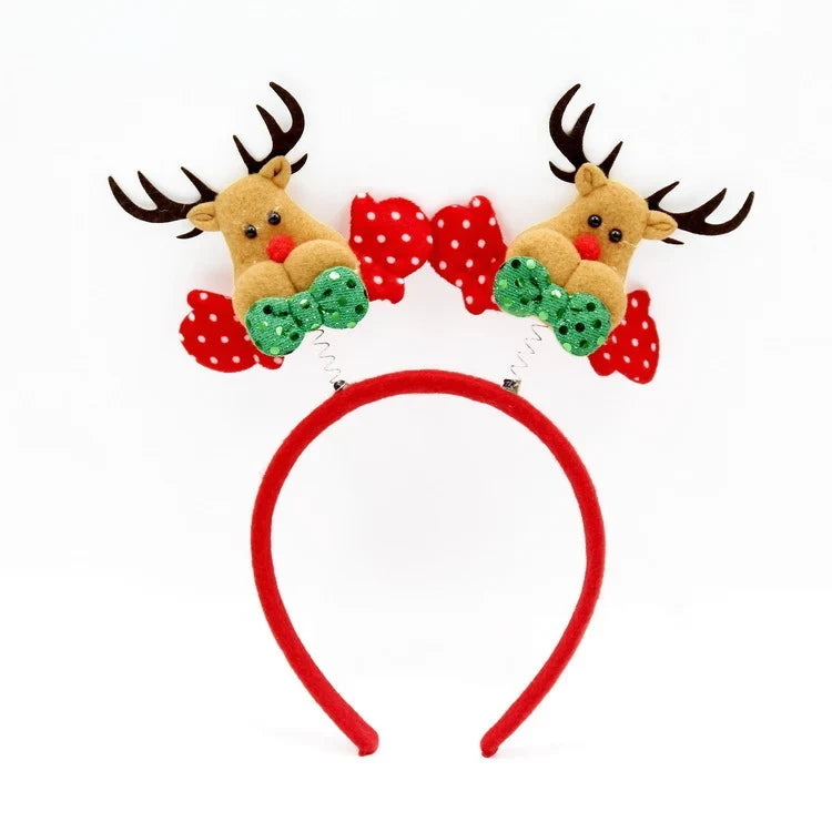 Christmas Headband Santa Figurines Sparkling Accents Comfortable Fit