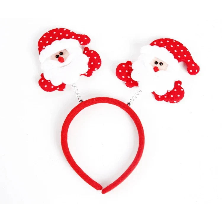 Christmas Headband Santa Figurines Sparkling Accents Comfortable Fit