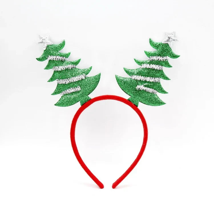 Christmas Headband Santa Figurines Sparkling Accents Comfortable Fit