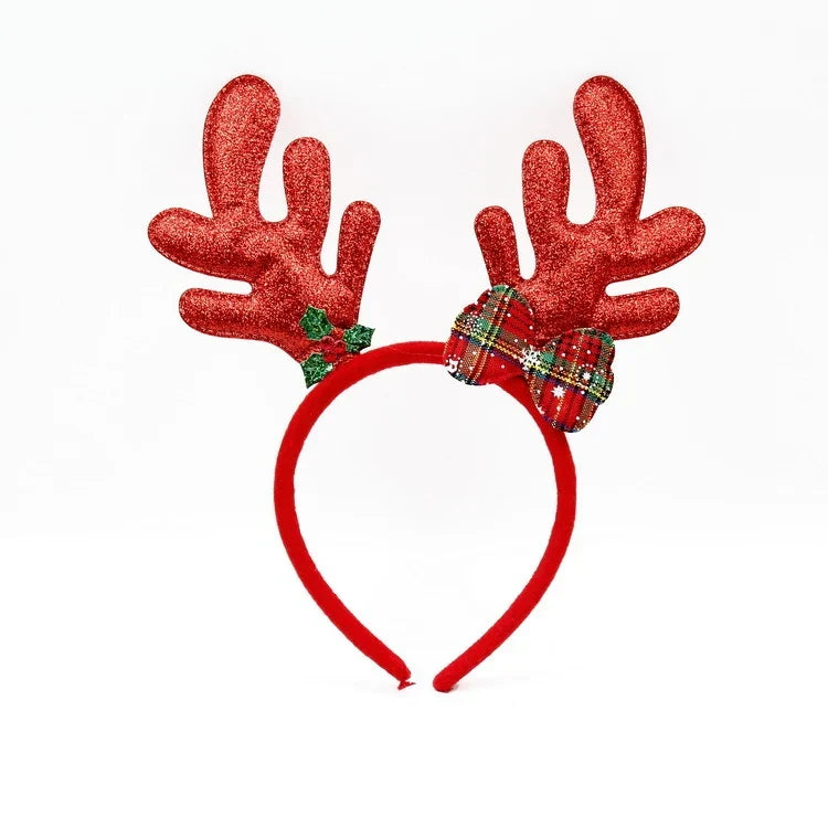 Christmas Headband Santa Figurines Sparkling Accents Comfortable Fit