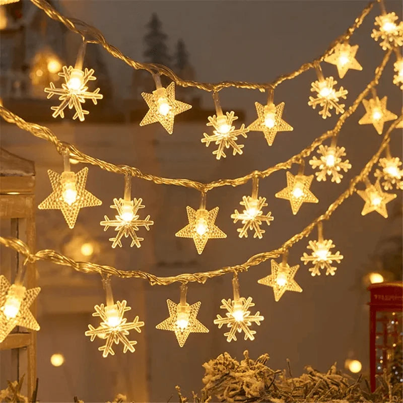 Christmas LED String Lights Battery-Powered Seasonal Designs