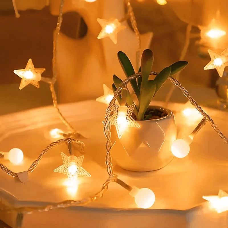 Christmas LED String Lights Battery-Powered Seasonal Designs