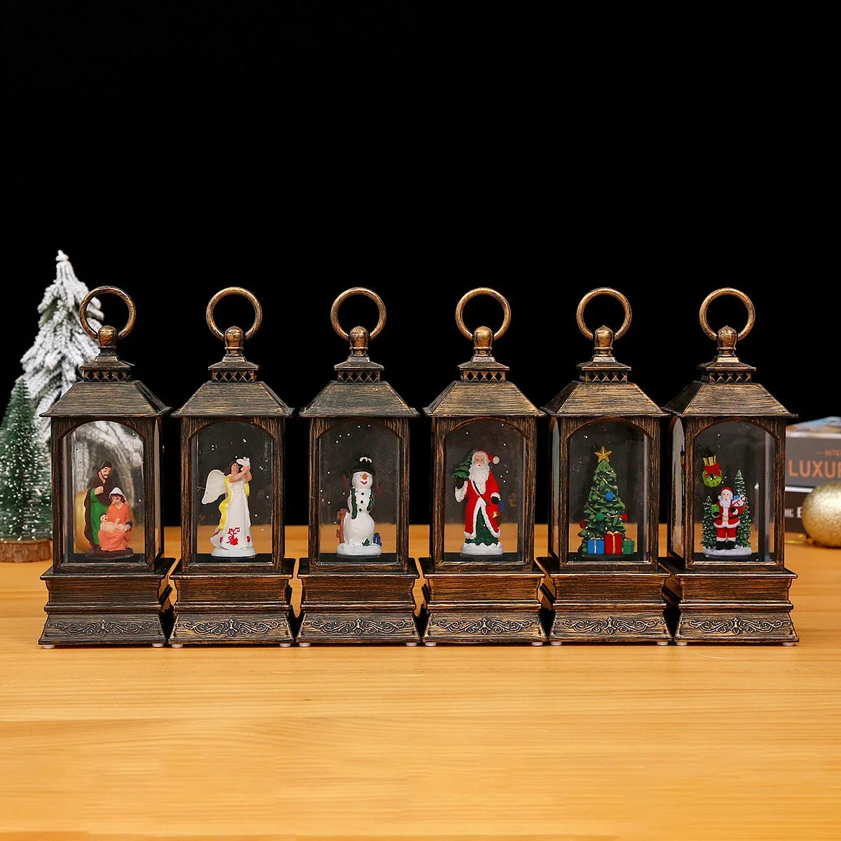 Christmas Lantern Animated Scene Integrated Lights