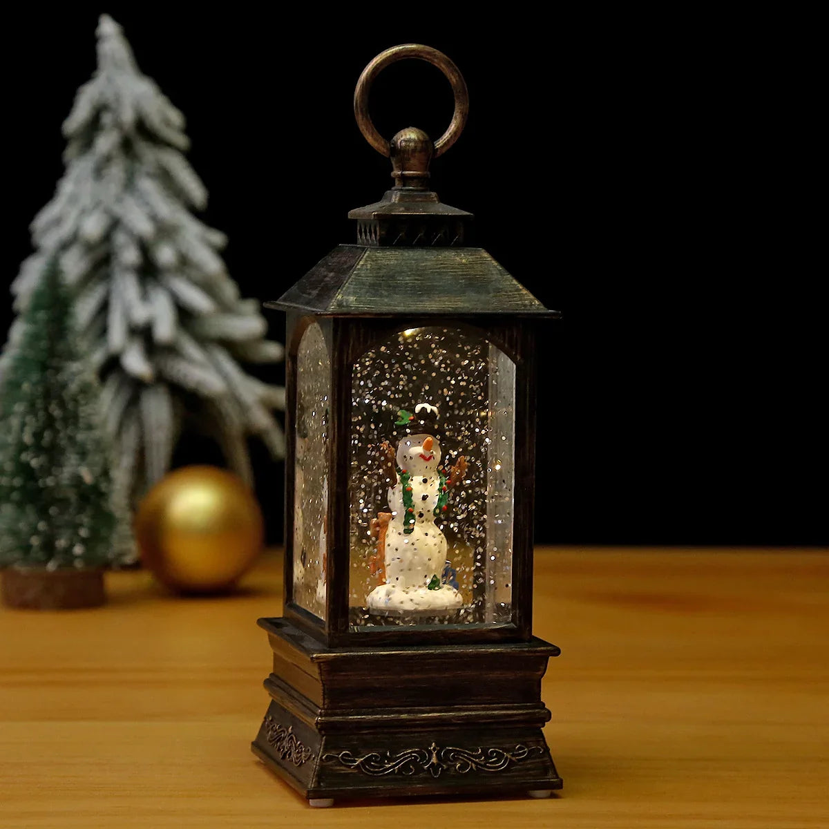 Christmas Lantern Animated Scene Integrated Lights