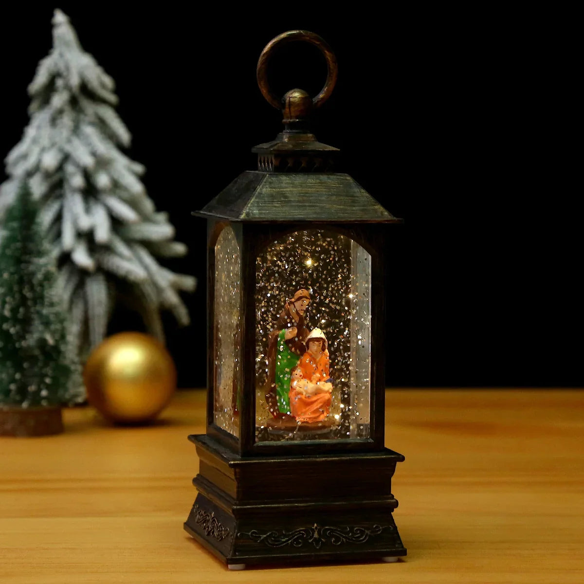 Christmas Lantern Animated Scene Integrated Lights