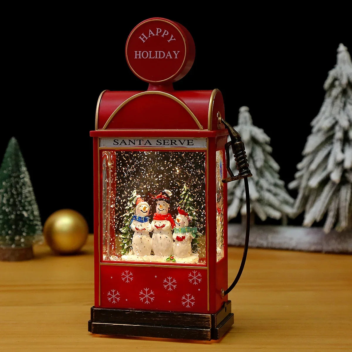 Christmas Lantern Animated Snowman Scene Integrated LED Lights