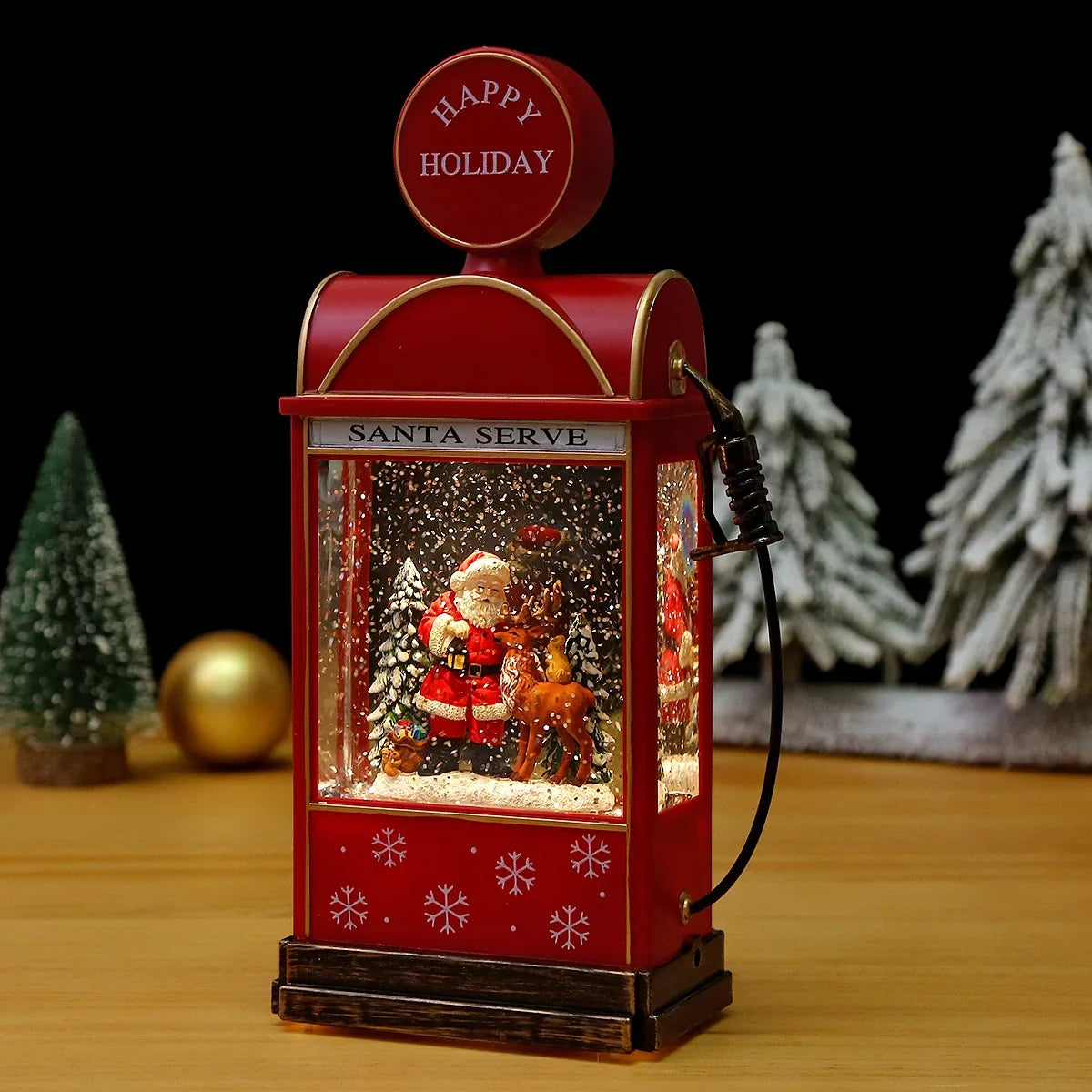 Christmas Lantern Animated Snowman Scene Integrated LED Lights