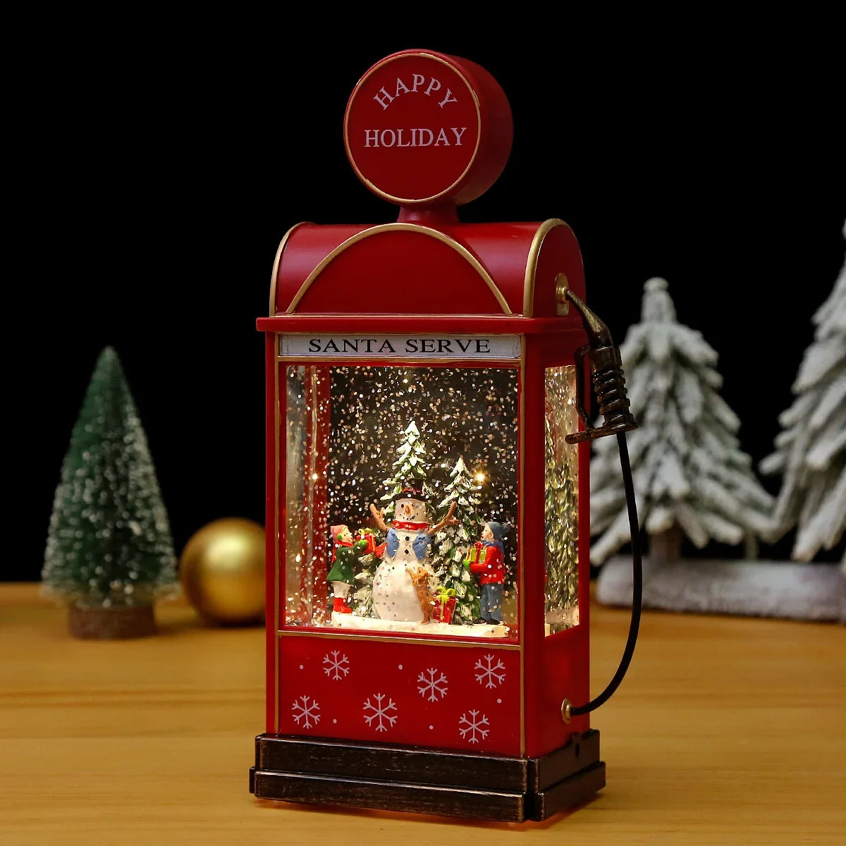 Christmas Lantern Animated Snowman Scene Integrated LED Lights