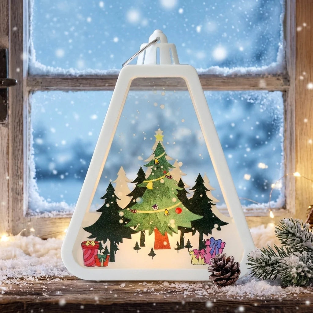 Christmas Lantern Durable Plastic Warm Light Indoor & Outdoor