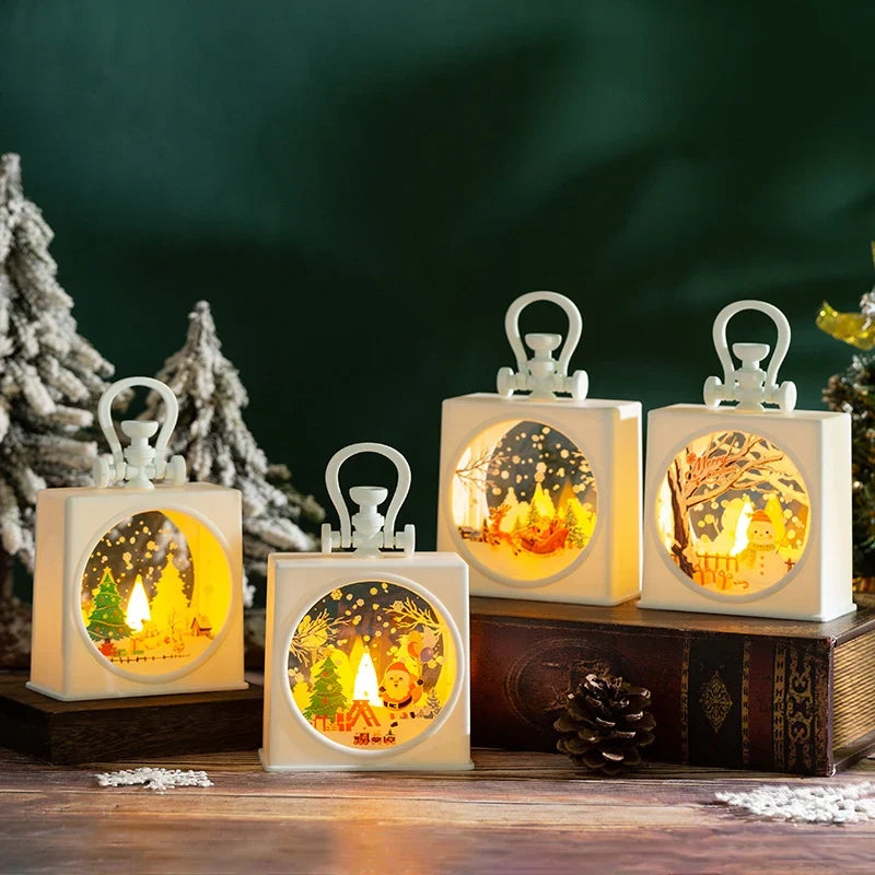 Christmas Lantern Flameless LED Durable Metal