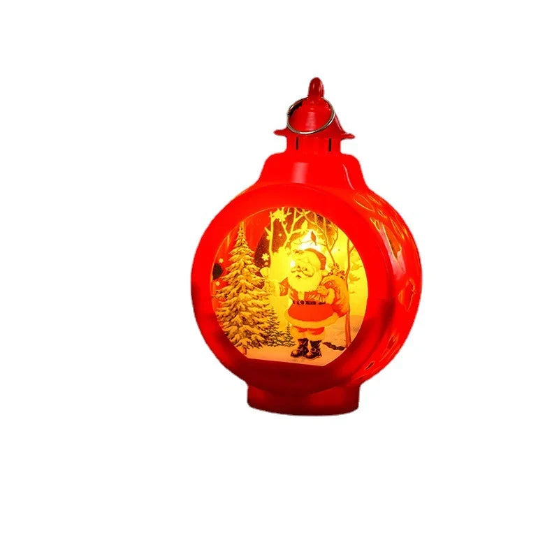 Christmas Lantern Flameless Soft LED Nostalgic Deer Scene