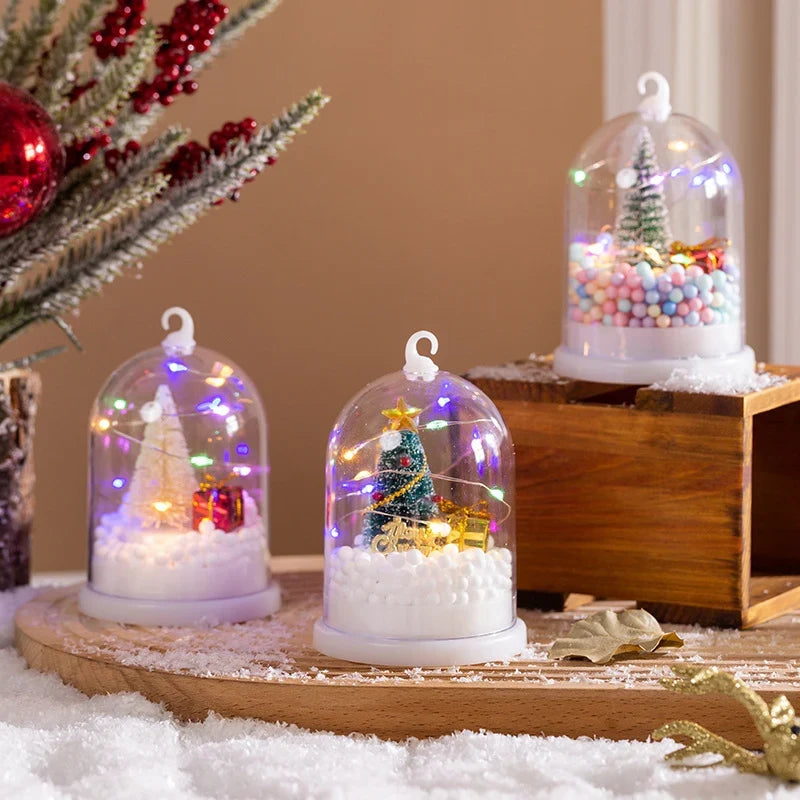 Christmas Lantern Glass Dome Warm White LED