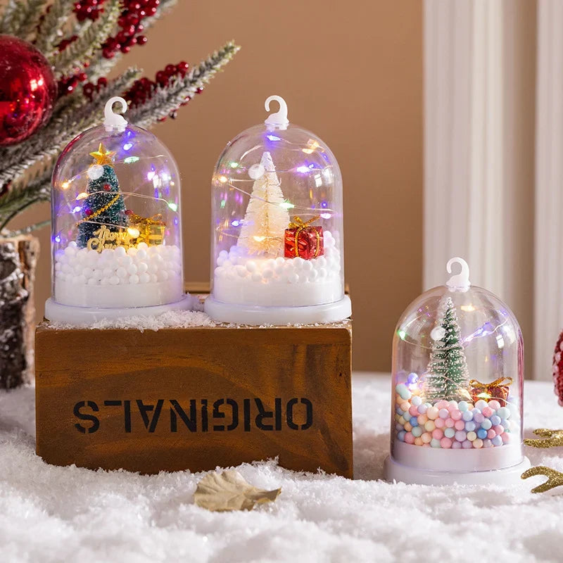 Christmas Lantern Glass Dome Warm White LED