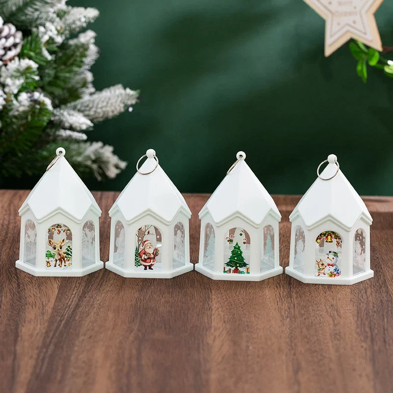 Christmas Lantern House-Shaped Flameless LED Warm Glow