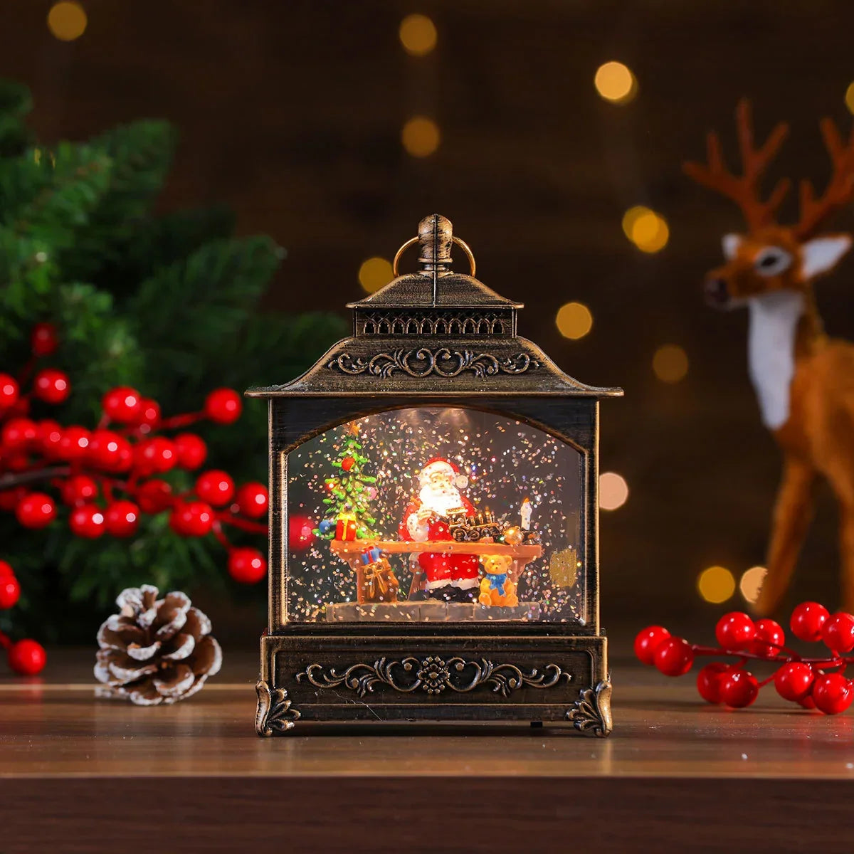 Christmas Lantern Illuminated & Musical Battery-Operated